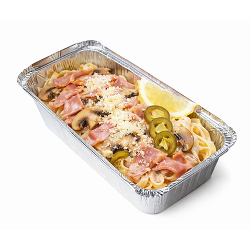 Паста с ветчиной и грибами